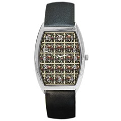 Bmx And Street Style - Urban Cycling Culture Barrel Style Metal Watch by DinzDas