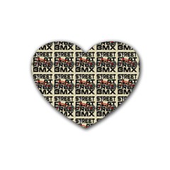 Bmx And Street Style - Urban Cycling Culture Rubber Coaster (heart)  by DinzDas