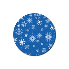 Winter Time And Snow Chaos Rubber Coaster (round)  by DinzDas