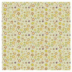 Abstract Flowers And Circle Wooden Puzzle Square by DinzDas