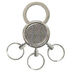 Abstract Flowers And Circle 3-ring Key Chain by DinzDas