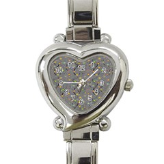 Abstract Flowers And Circle Heart Italian Charm Watch by DinzDas