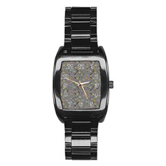 Abstract Flowers And Circle Stainless Steel Barrel Watch by DinzDas