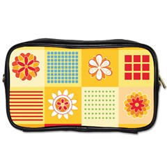 Abstract Flowers And Circle Toiletries Bag (one Side) by DinzDas