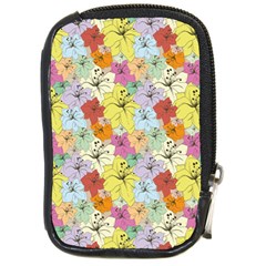 Abstract Flowers And Circle Compact Camera Leather Case by DinzDas