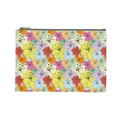 Abstract Flowers And Circle Cosmetic Bag (large) by DinzDas