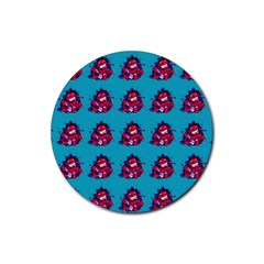 Little Devil Baby - Cute And Evil Baby Demon Rubber Coaster (round)  by DinzDas