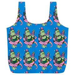 Monster And Cute Monsters Fight With Snake And Cyclops Full Print Recycle Bag (xl) by DinzDas