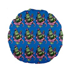 Monster And Cute Monsters Fight With Snake And Cyclops Standard 15  Premium Flano Round Cushions by DinzDas
