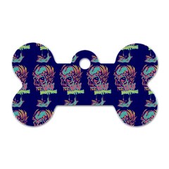 Jaw Dropping Horror Hippie Skull Dog Tag Bone (two Sides) by DinzDas