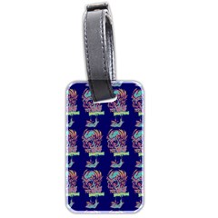 Jaw Dropping Horror Hippie Skull Luggage Tag (two Sides) by DinzDas