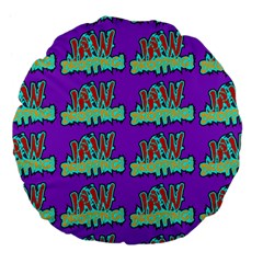 Jaw Dropping Comic Big Bang Poof Large 18  Premium Flano Round Cushions by DinzDas