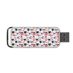 Adorable Seamless Cat Head Pattern01 Portable Usb Flash (two Sides) by TastefulDesigns