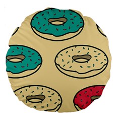 Donuts Large 18  Premium Round Cushions by Sobalvarro
