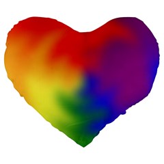 Rainbow Colors Lgbt Pride Abstract Art Large 19  Premium Flano Heart Shape Cushions by yoursparklingshop