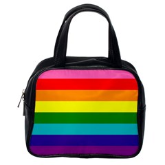 Original 8 Stripes Lgbt Pride Rainbow Flag Classic Handbag (one Side) by yoursparklingshop