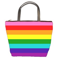 Original 8 Stripes Lgbt Pride Rainbow Flag Bucket Bag by yoursparklingshop
