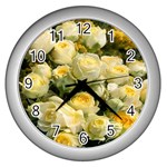 Yellow Roses Wall Clock (Silver)