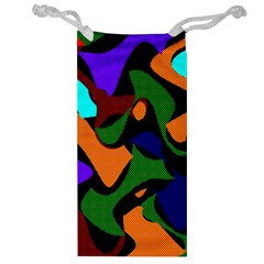 Trippy Paint Splash, Asymmetric Dotted Camo In Saturated Colors Jewelry Bag by Casemiro