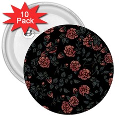 Dusty Roses 3  Buttons (10 Pack)  by BubbSnugg