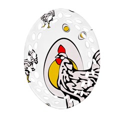 Roseanne Chicken, Retro Chickens Ornament (oval Filigree)