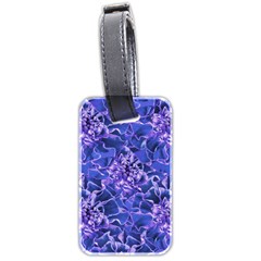 Vibrant Blue Flowers Pattern Motif Luggage Tag (two Sides) by dflcprintsclothing