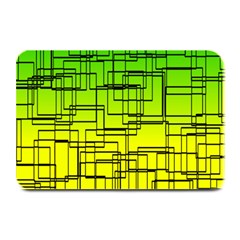 Geometrical Lines Pattern, Asymmetric Blocks Theme, Line Art Plate Mats by Casemiro