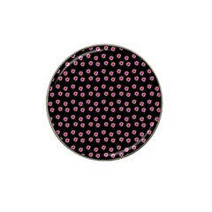 Peach Purple Daisy Flower Black Hat Clip Ball Marker by snowwhitegirl