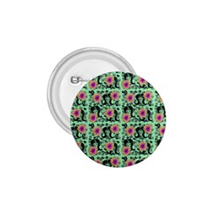 60s Girl Floral Green 1 75  Buttons by snowwhitegirl