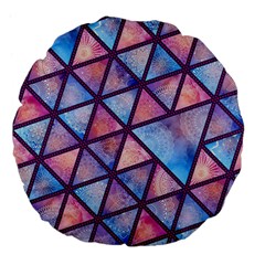 Triangle Mandala Pattern Large 18  Premium Flano Round Cushions by designsbymallika