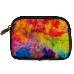 Colorful Watercolors Texture                                                    Digital Camera Leather Case by LalyLauraFLM