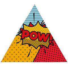 Pow Word Pop Art Style Expression Vector Wooden Puzzle Triangle by Amaryn4rt