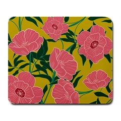 Pink Flower Seamless Pattern Large Mousepads by Amaryn4rt