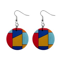 Dotted Colors Background Pop Art Style Vector Mini Button Earrings