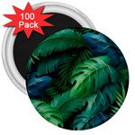 Tropical Green Leaves Background 3  Magnets (100 pack)