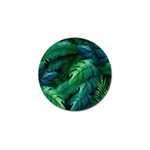 Tropical Green Leaves Background Golf Ball Marker