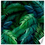 Tropical Green Leaves Background Canvas 12  x 12 