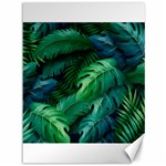 Tropical Green Leaves Background Canvas 36  x 48 