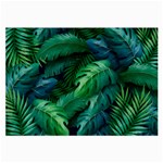 Tropical Green Leaves Background Large Glasses Cloth (2 Sides)