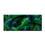 Tropical Green Leaves Background Hand Towel