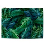 Tropical Green Leaves Background Cosmetic Bag (XXL)