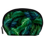 Tropical Green Leaves Background Accessory Pouch (Large)