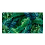 Tropical Green Leaves Background Satin Shawl
