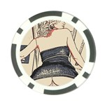 Bedroom invitation, kinky blonde girl illustration, naughty sketch Poker Chip Card Guard