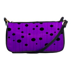 Two Tone Purple With Black Strings And Ovals, Dots  Geometric Pattern Shoulder Clutch Bag by Casemiro