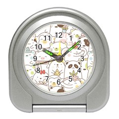 Cute-baby-animals-seamless-pattern Travel Alarm Clock