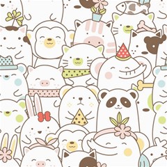 Cute-baby-animals-seamless-pattern Canvas 12  X 12 