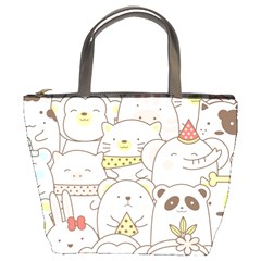 Cute-baby-animals-seamless-pattern Bucket Bag