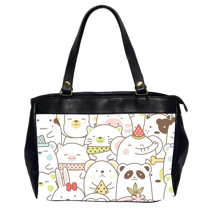 Cute-baby-animals-seamless-pattern Oversize Office Handbag (2 Sides)
