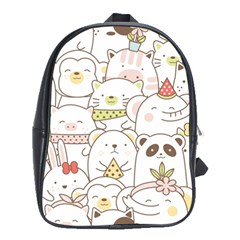 Cute-baby-animals-seamless-pattern School Bag (xl) by Sobalvarro